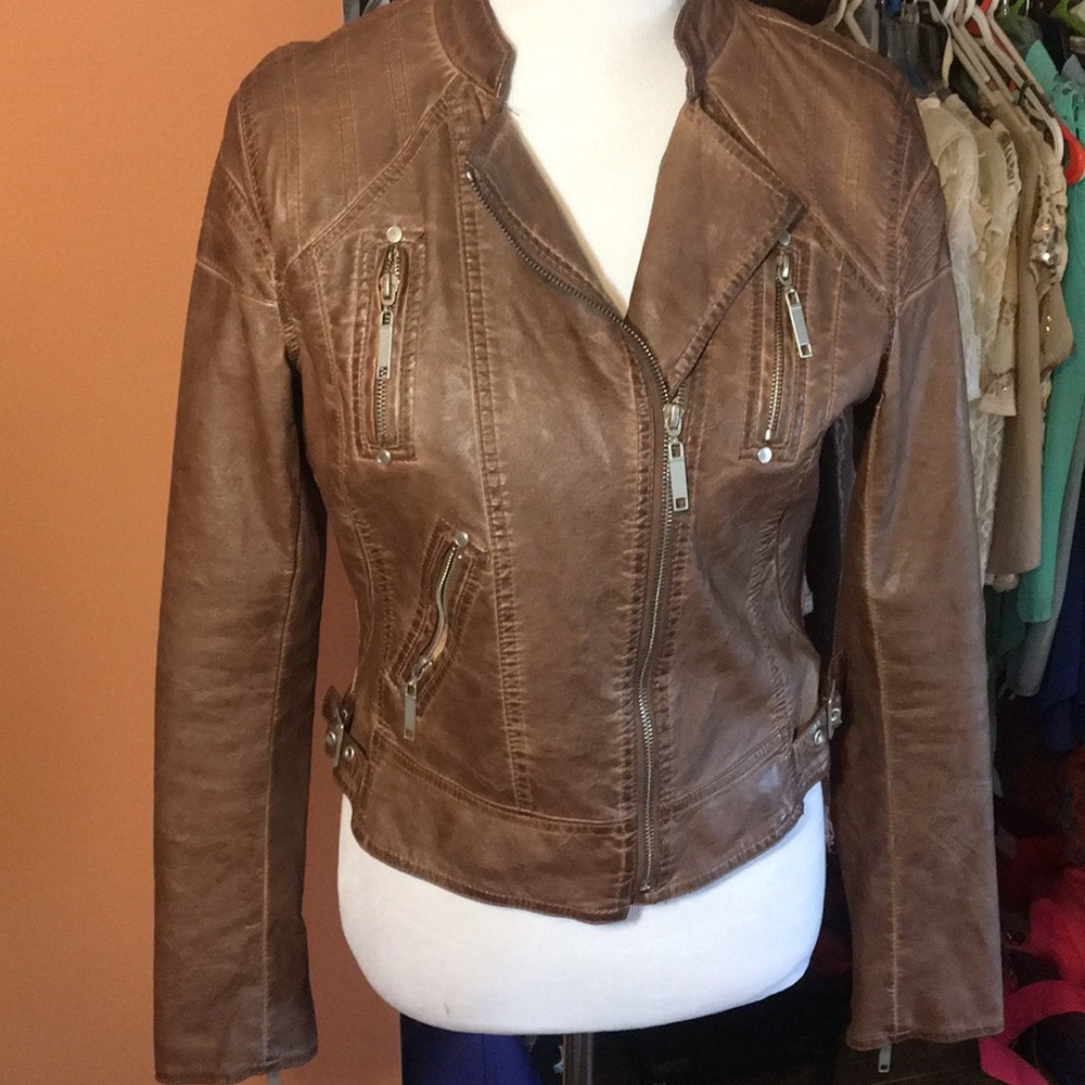 Faux Leather Moto Jacket